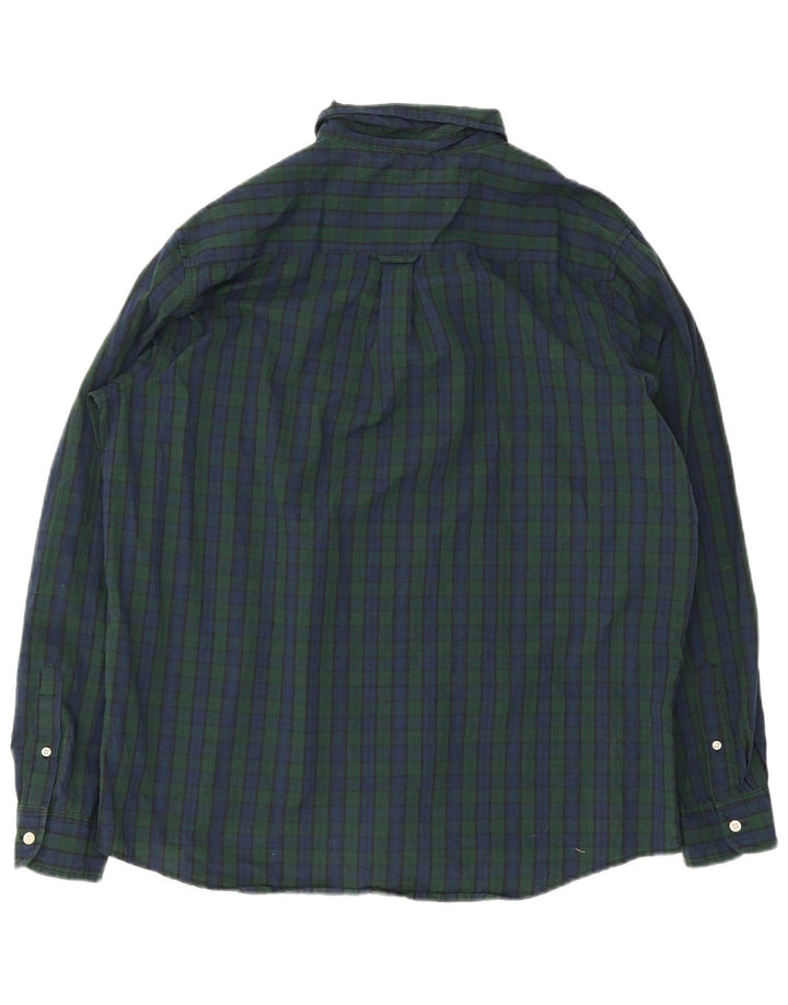 Camicia da uomo Chaps XL in cotone a quadri blu navy