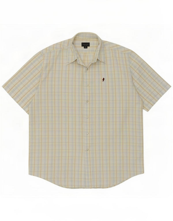 Camicia a maniche corte da uomo Marlboro Classics 3XL a quadri gialli