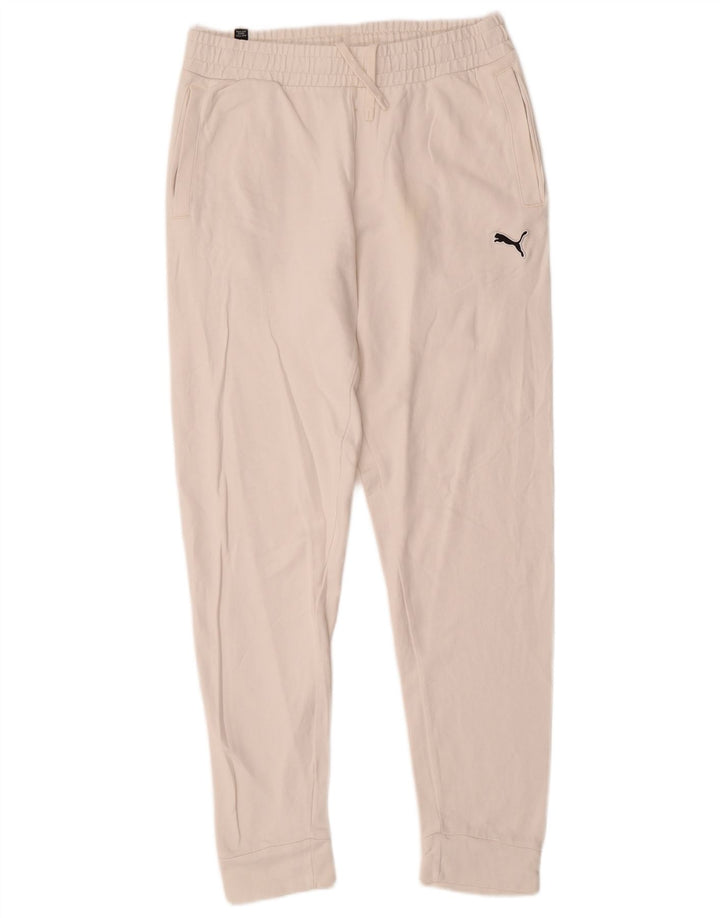 Pantaloni da tuta da donna Puma Joggers UK 14 Medium White Cotton