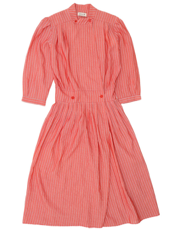 Molly Bracken Abito da tè da donna con maniche a 3/4 UK 14 Retro a righe rosse medie