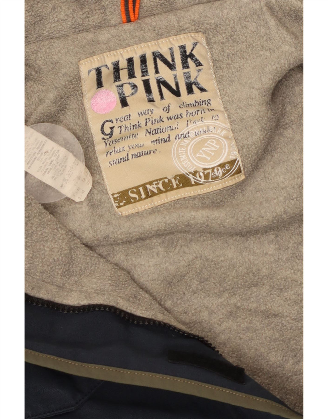 Giacca parka con cappuccio da donna Think Pink UK 14 cotone medio blu navy