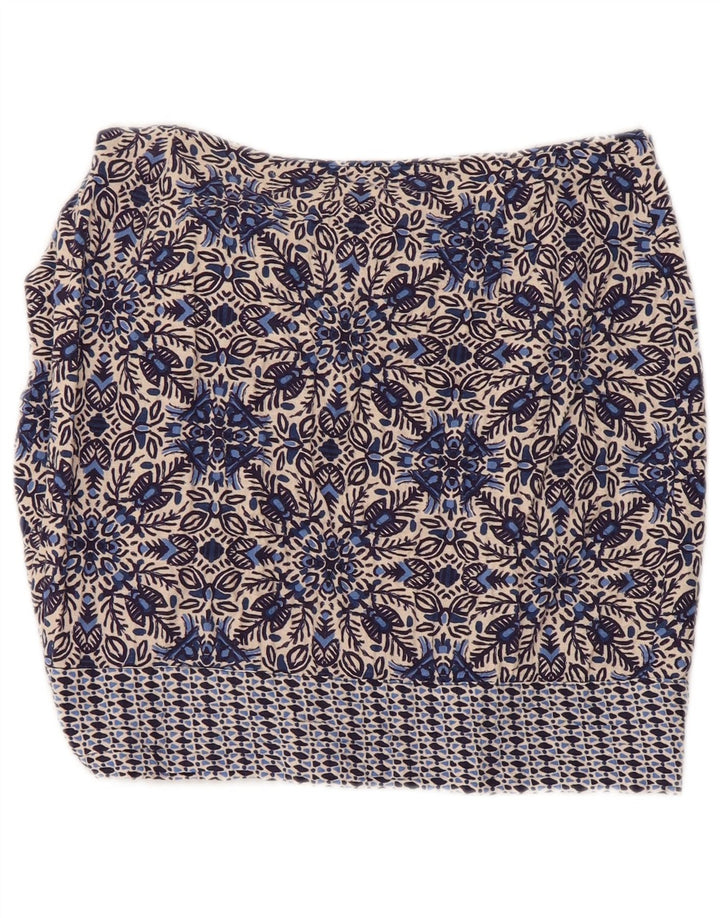 Gonna a portafoglio da donna Zara piccola W26 in cotone floreale blu