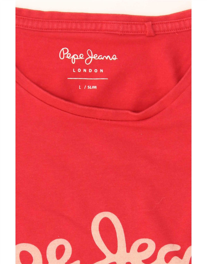 PEPE Jeans T-shirt grafica da uomo slim fit grande rossa