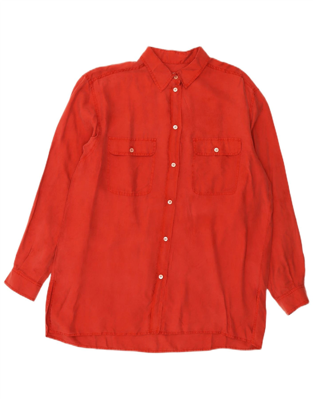 Penny Black Camicia da donna Camicetta UK 16 Grande Seta rossa