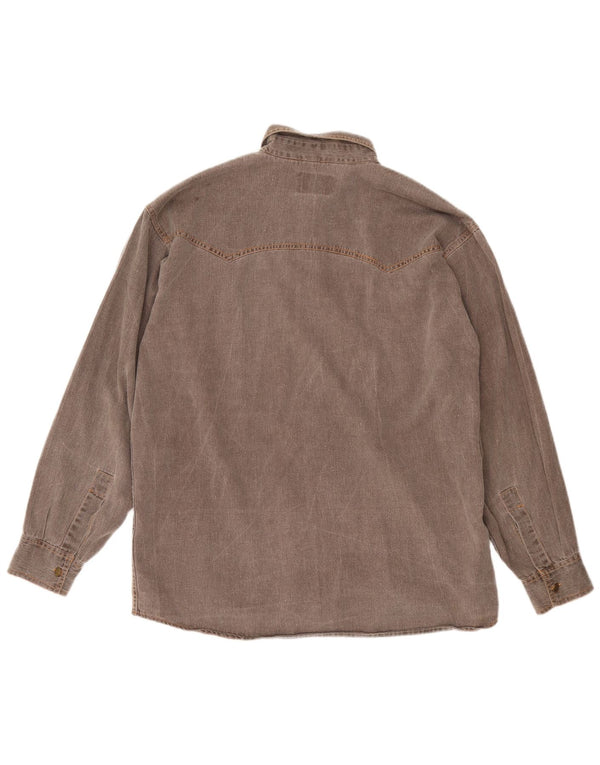 Camicia di jeans vintage da uomo XL marrone