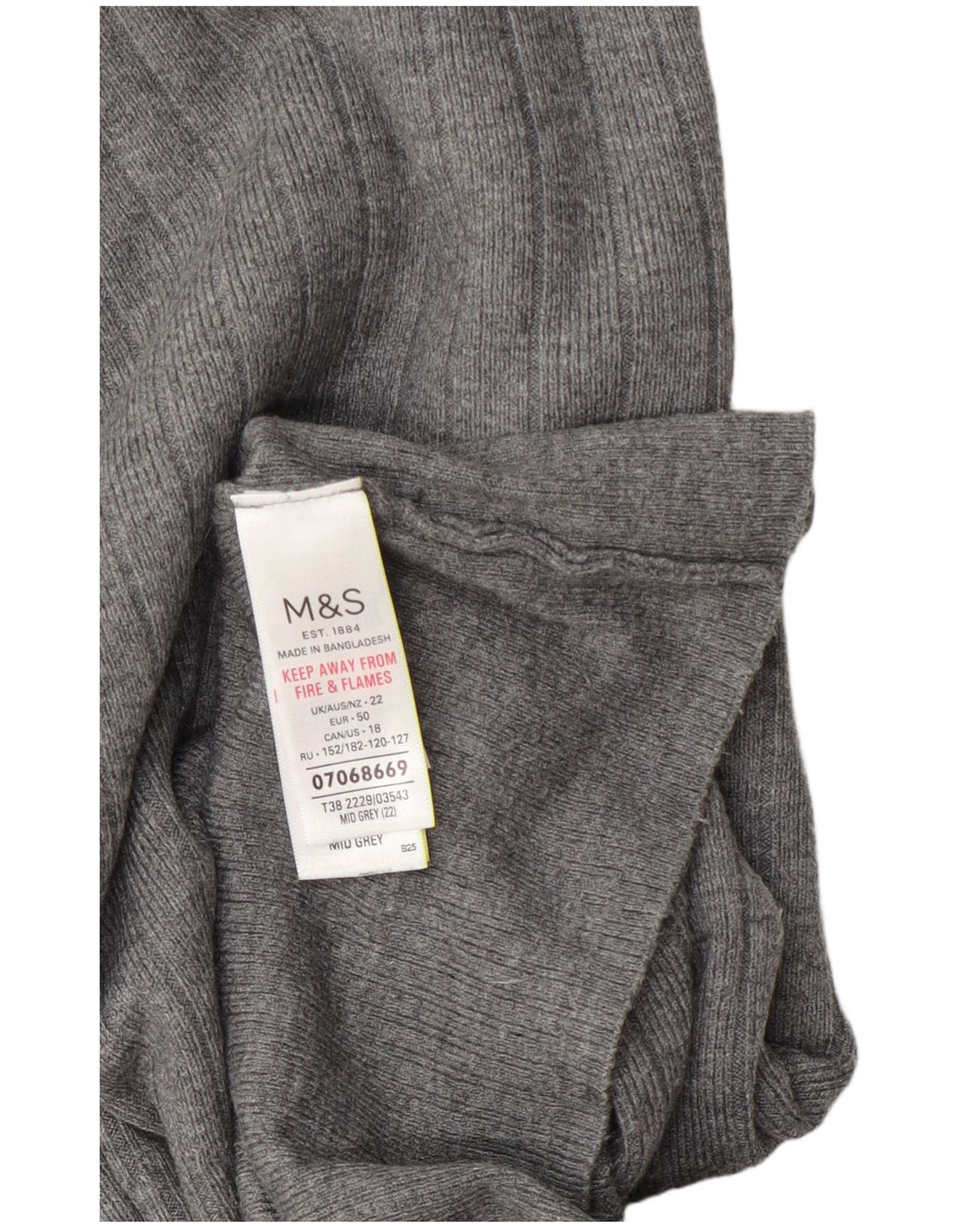 Maglione maglione a collo alto da donna Marks & Spencer UK 22 3XL Viscosa grigia