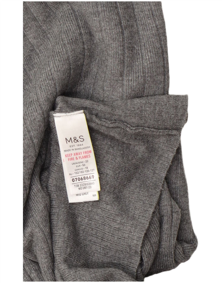 Maglione maglione a collo alto da donna Marks & Spencer UK 22 3XL Viscosa grigia