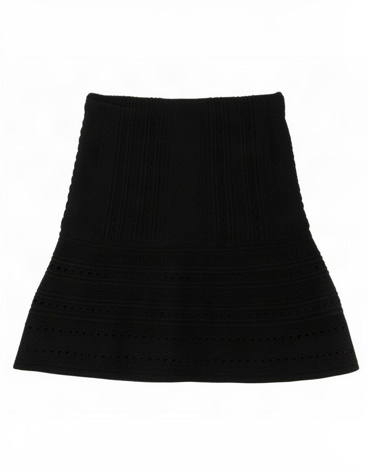 Minigonna in maglia da donna Zara media W28 cotone nero