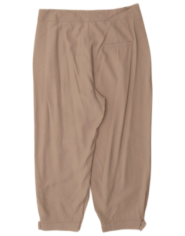Pantaloni con pedge a vita alta da donna Zara XL W36 L28 viscosa beige