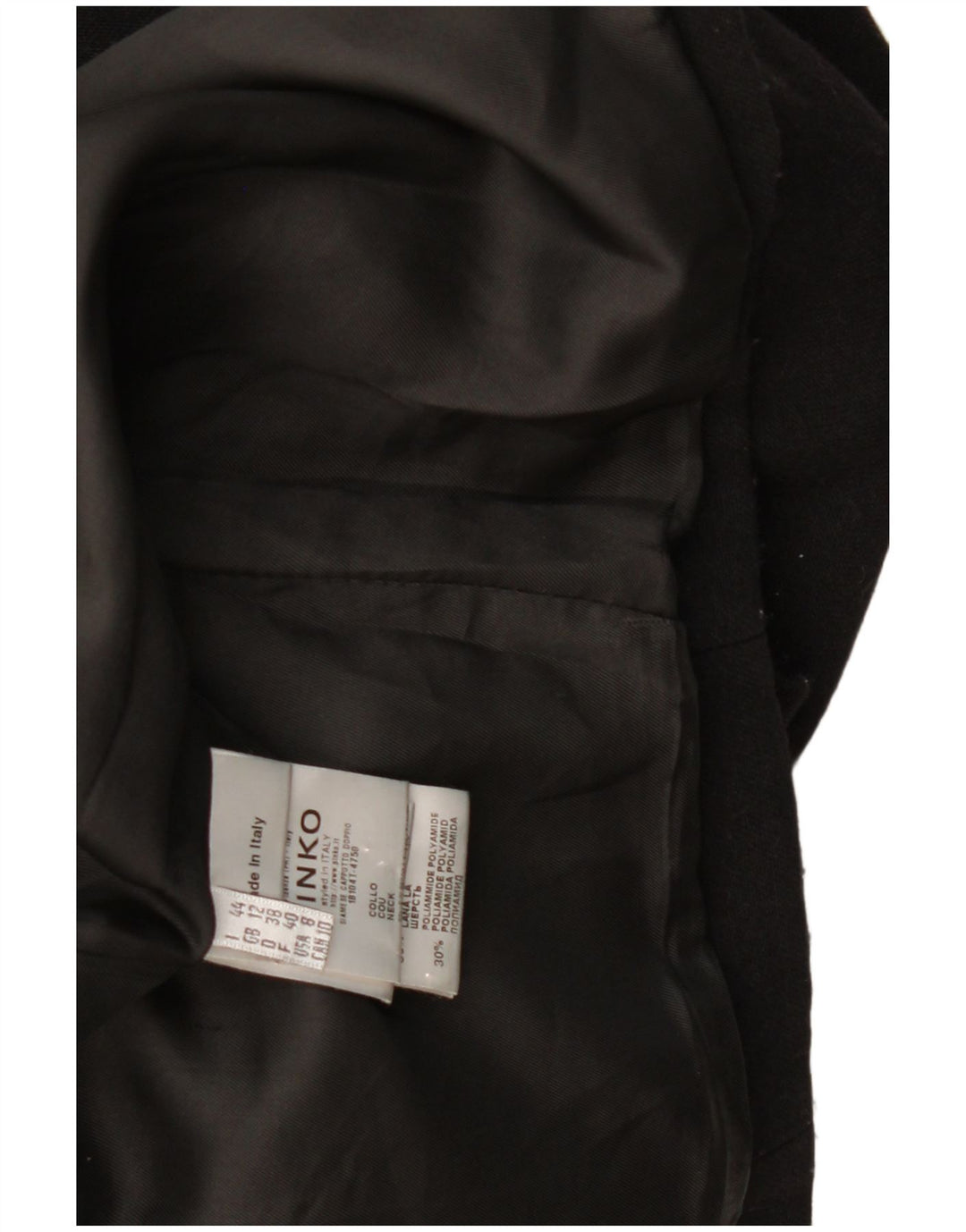 Cappotto Donna Pinko UK 12 Medio Nero Lana
