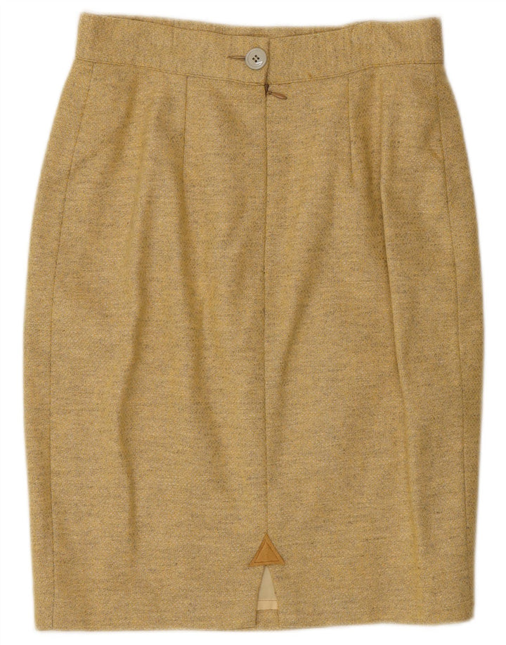 FERRE Womens 1 Button 2 Piece Skirt Set UK 14 Medium W28  Yellow Wool