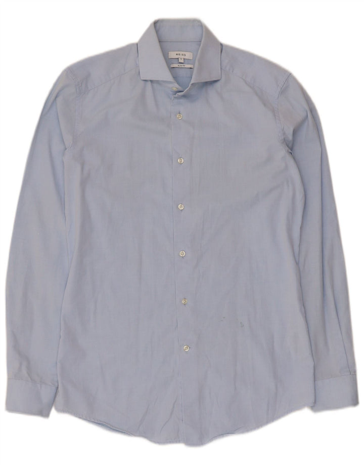 Camicia Reiss Slim Fit da uomo piccola in cotone blu