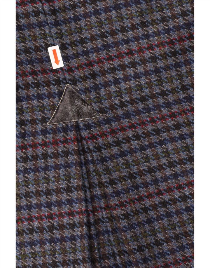 Gonna a tubino vintage da donna UK 14 media W28 pied de poule blu