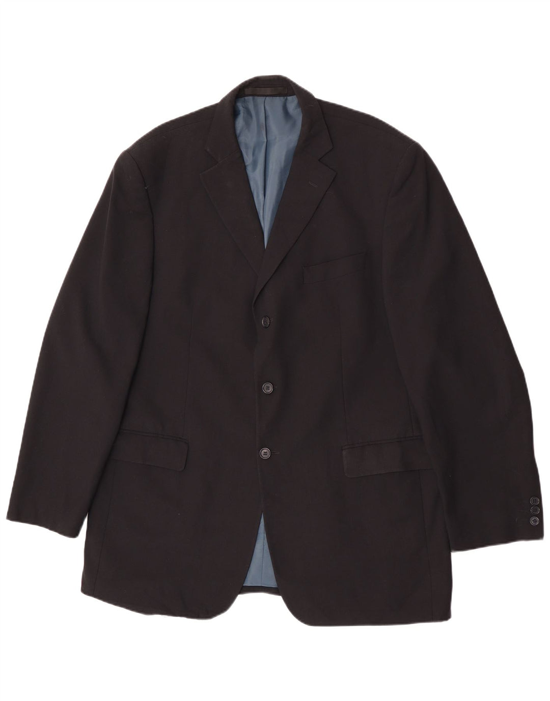 Giacca blazer a 3 bottoni da uomo Marks & Spencer UK 44 XL poliestere blu navy