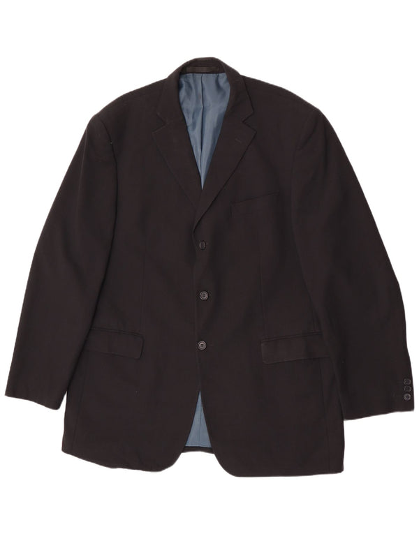 Giacca blazer a 3 bottoni da uomo Marks & Spencer UK 44 XL poliestere blu navy