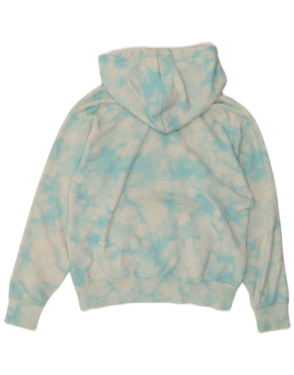 Maglione oversize con cappuccio da donna CHAMPION UK 10 piccolo in cotone tie-dye blu