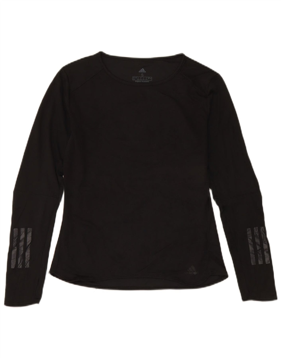 Adidas Donna Climacool Top Manica Lunga UK 8/10 Piccolo Poliestere Nero