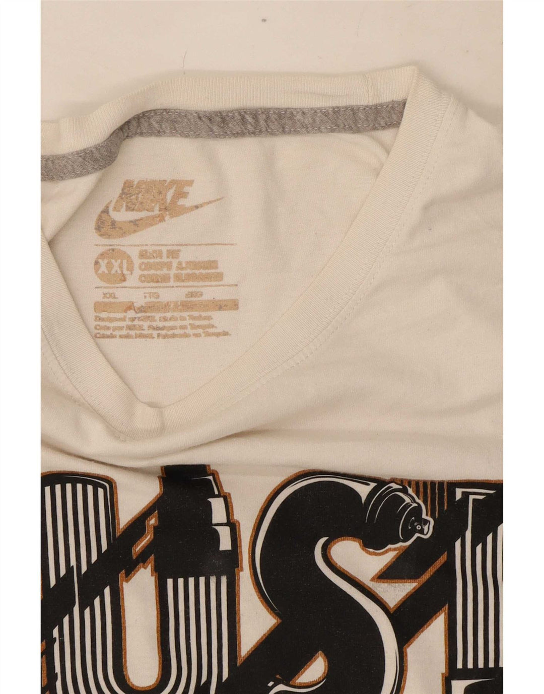 Maglietta grafica Nike da uomo slim fit 2XL bianca