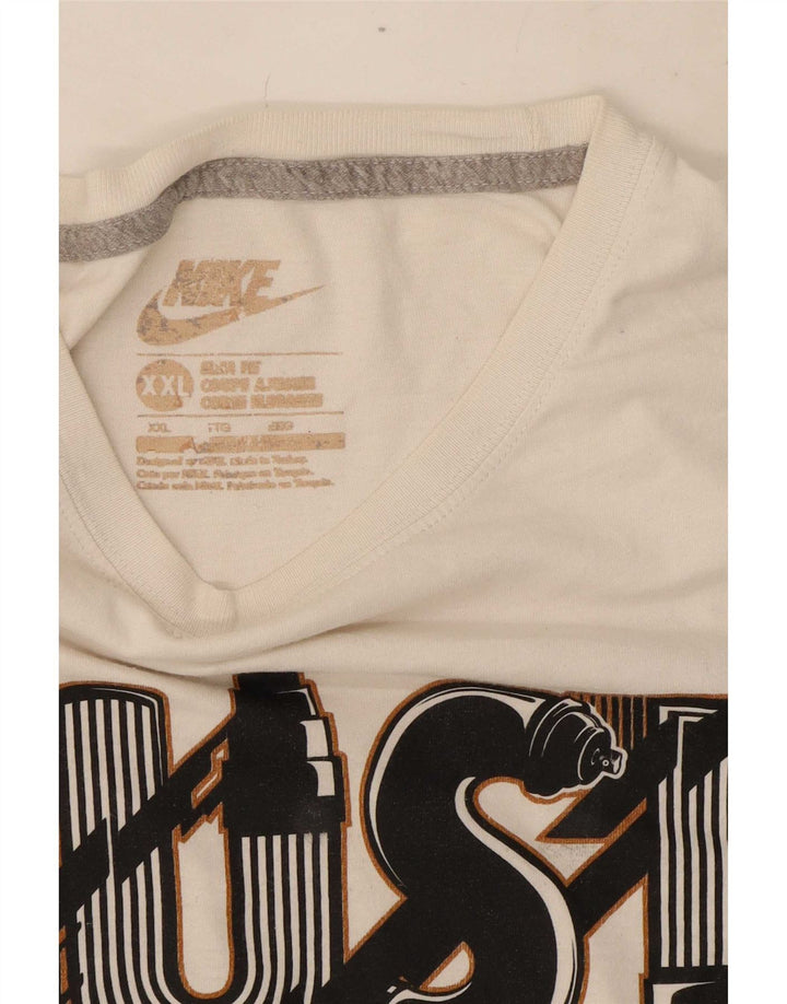 Maglietta grafica Nike da uomo slim fit 2XL bianca