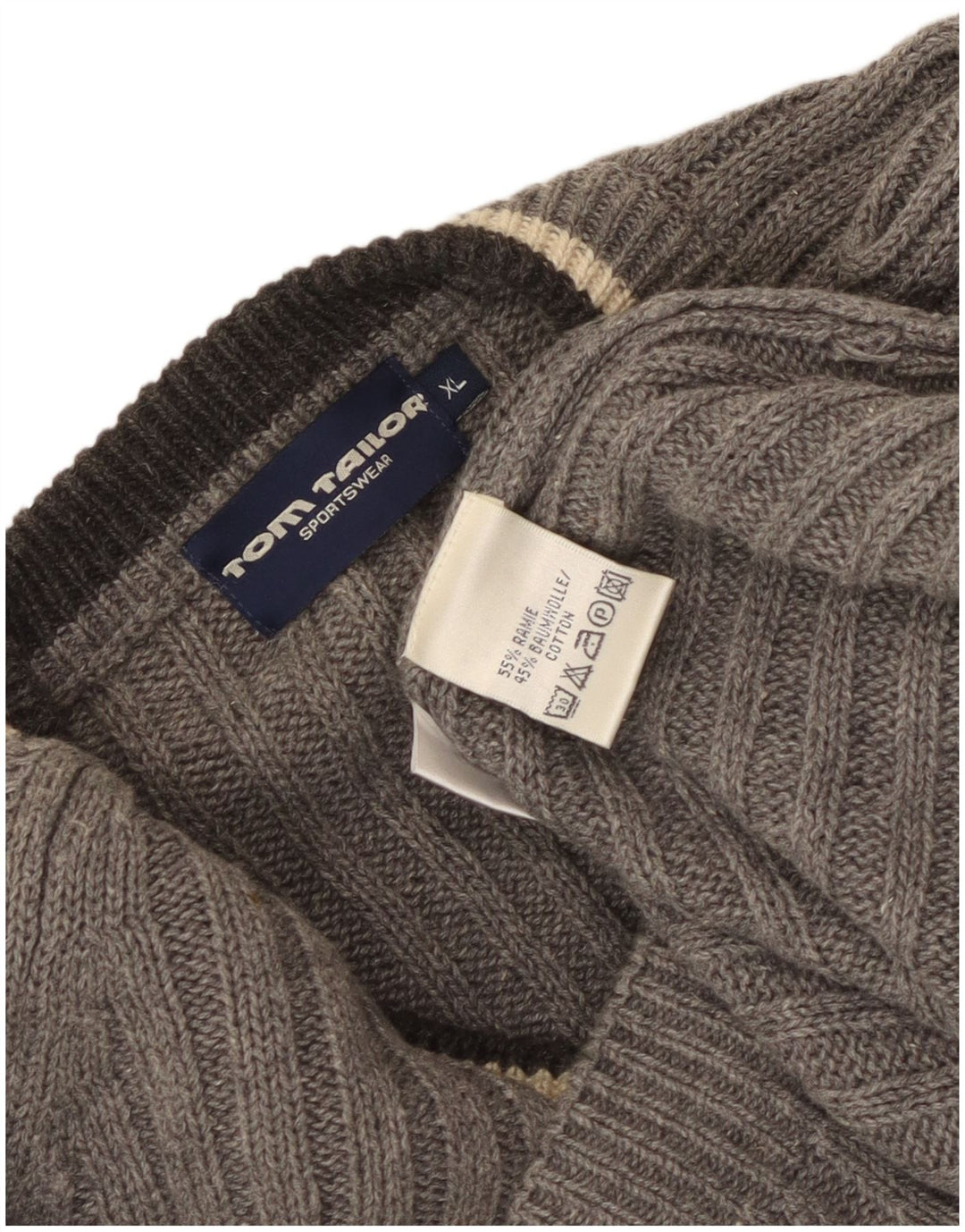 Tom Tailor Maglione da uomo con scollo a V XL Grigio Ramie