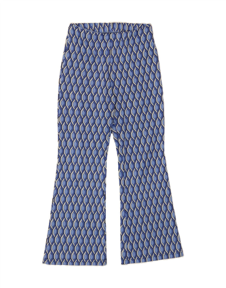 VINTAGE Womens Bootcut Casual Trousers W26 L28 Blue Geometric Vintage Vintage and Second-Hand Vintage from Messina Hembry 