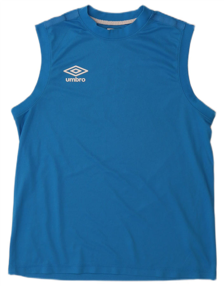Umbro Canotta grafica da uomo, grande, in poliestere blu