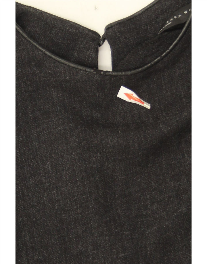 Abito a trapezio a maniche lunghe da donna Zara UK 10 piccolo grigio
