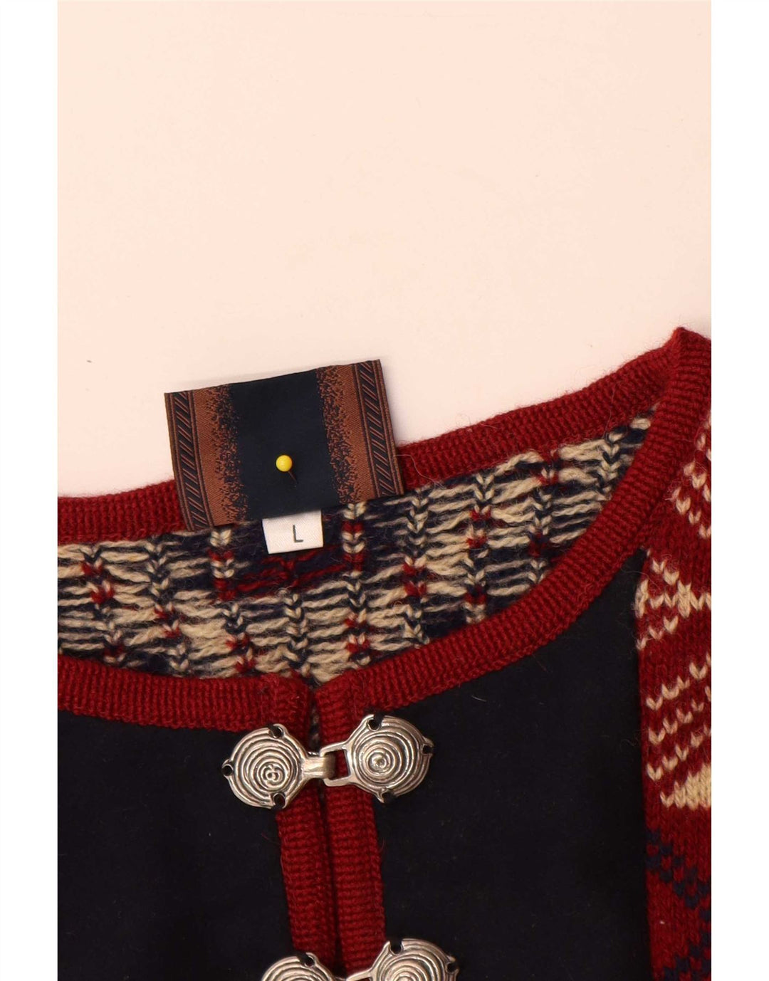 Sondre Uomo Maglione Girocollo Maglione Grande Lana Fair Isle Rossa