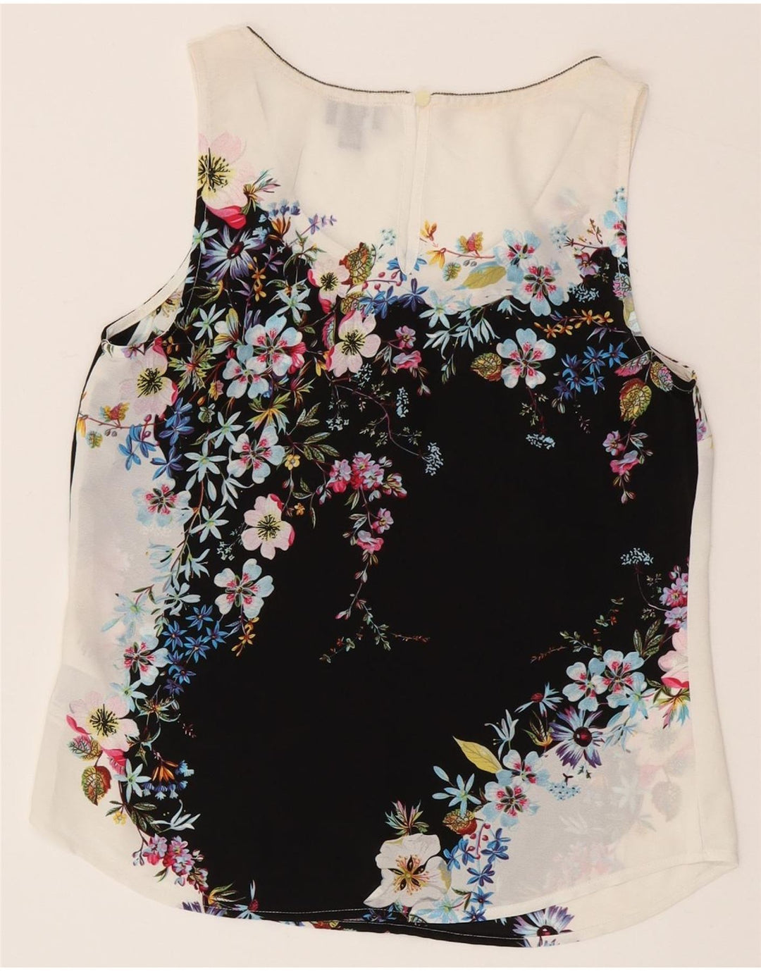 Camicetta senza maniche da donna Oasis UK 8 Small Poliestere floreale bianco