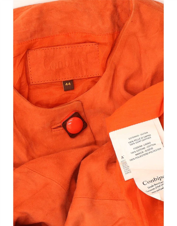 Giacca corta da donna in pelle scamosciata con maniche a 3/4 Conbipel IT 44 Pelle arancione media