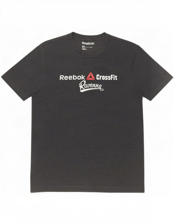 T-shirt grafica da uomo Reebok Top in cotone grigio medio