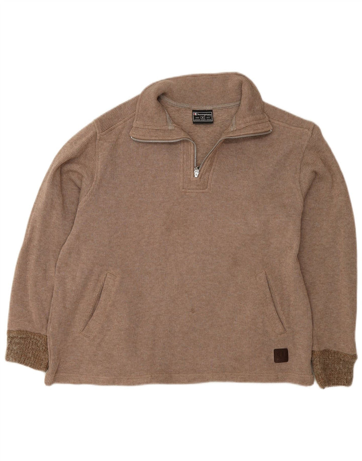 Maglione maglione con zip da donna Champion UK 14 Beige medio