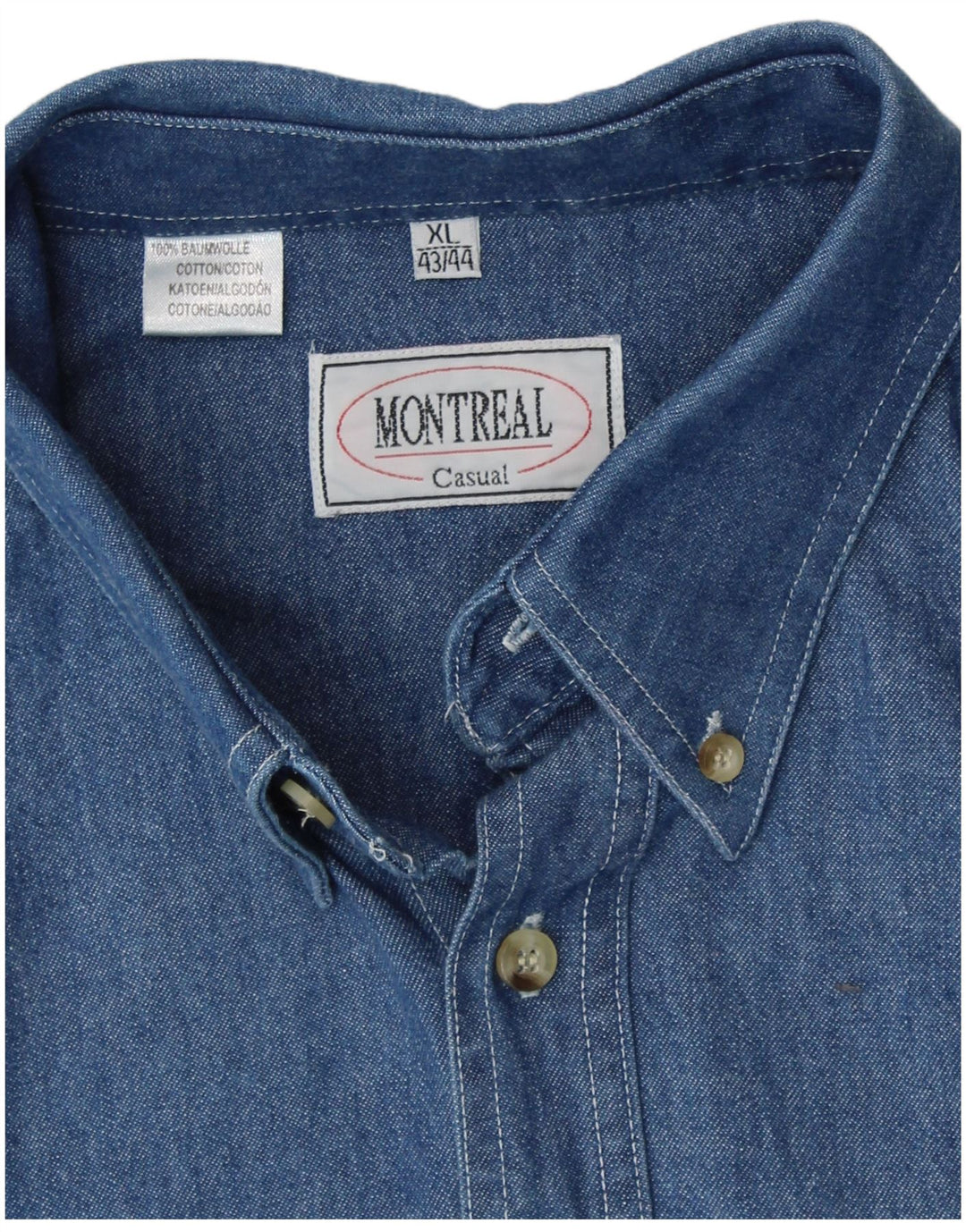 Camicia di jeans da uomo VINTAGE taglia 43/44 XL cotone blu