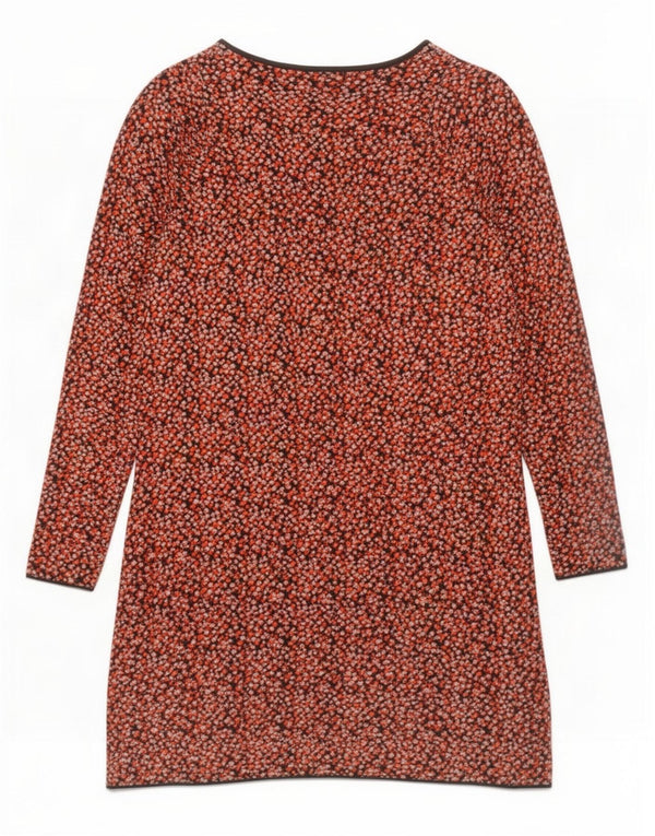 Abito maglione a maniche lunghe da donna Cos UK 6 XS rosso maculato in cotone