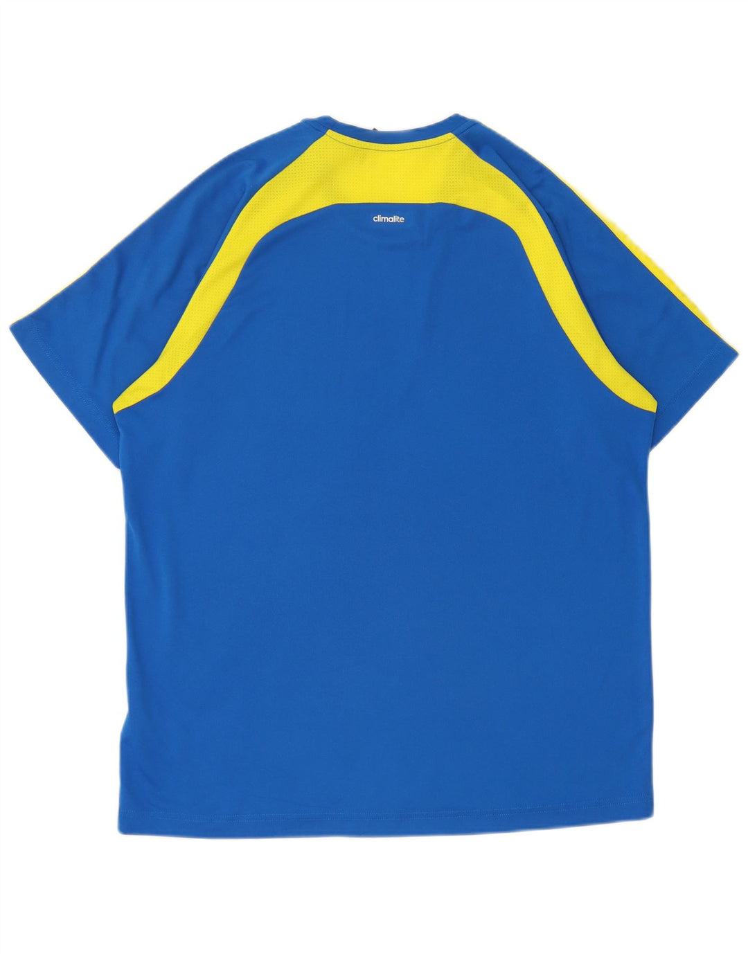 T-shirt Adidas Climalite da uomo, grande, in poliestere color block blu