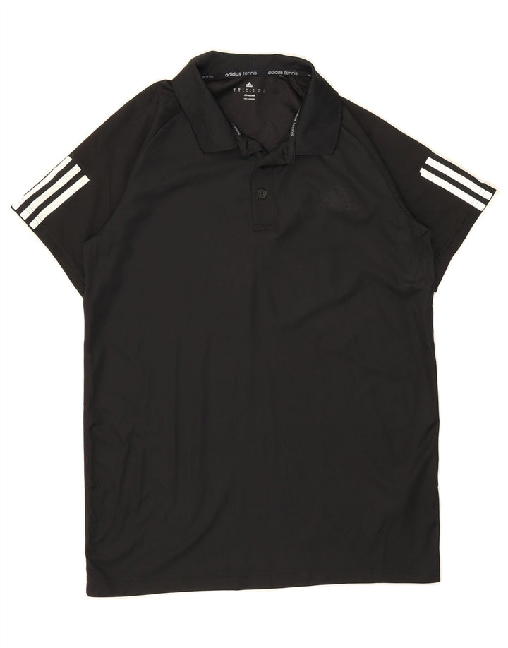ADIDAS Mens Climacool Polo Shirt Small Black Polyester Vintage Adidas and Second-Hand Adidas from Messina Hembry 