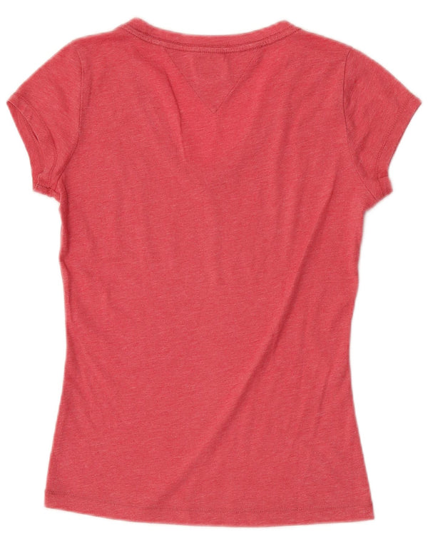 T-shirt grafica da donna Tommy Hilfiger Top UK 10 Small Rosa