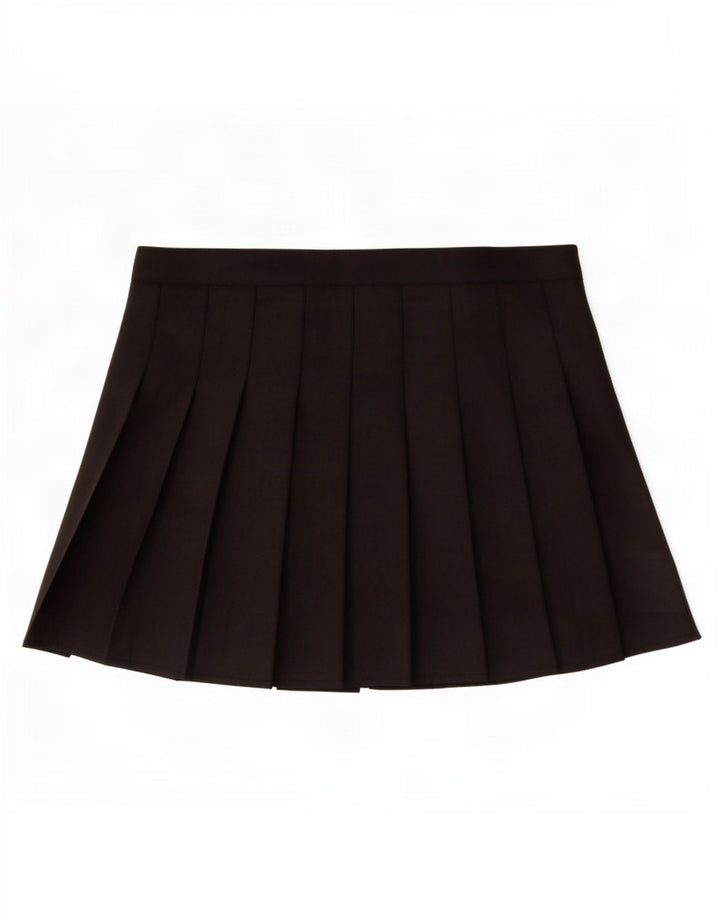 Mini gonna a pieghe vintage da donna media W26 nera