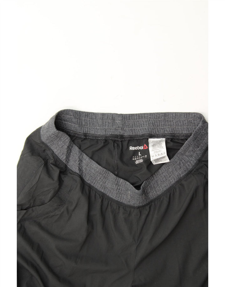 REEBOK Womens Tracksuit Trousers Joggers UK 16/18 Large  Black Polyester Vintage Reebok and Second-Hand Reebok from Messina Hembry 
