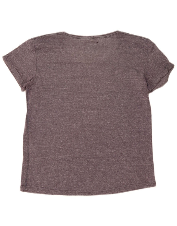 T-shirt grafica da donna Superdry Top UK 14 Cotone chiazzato grigio medio
