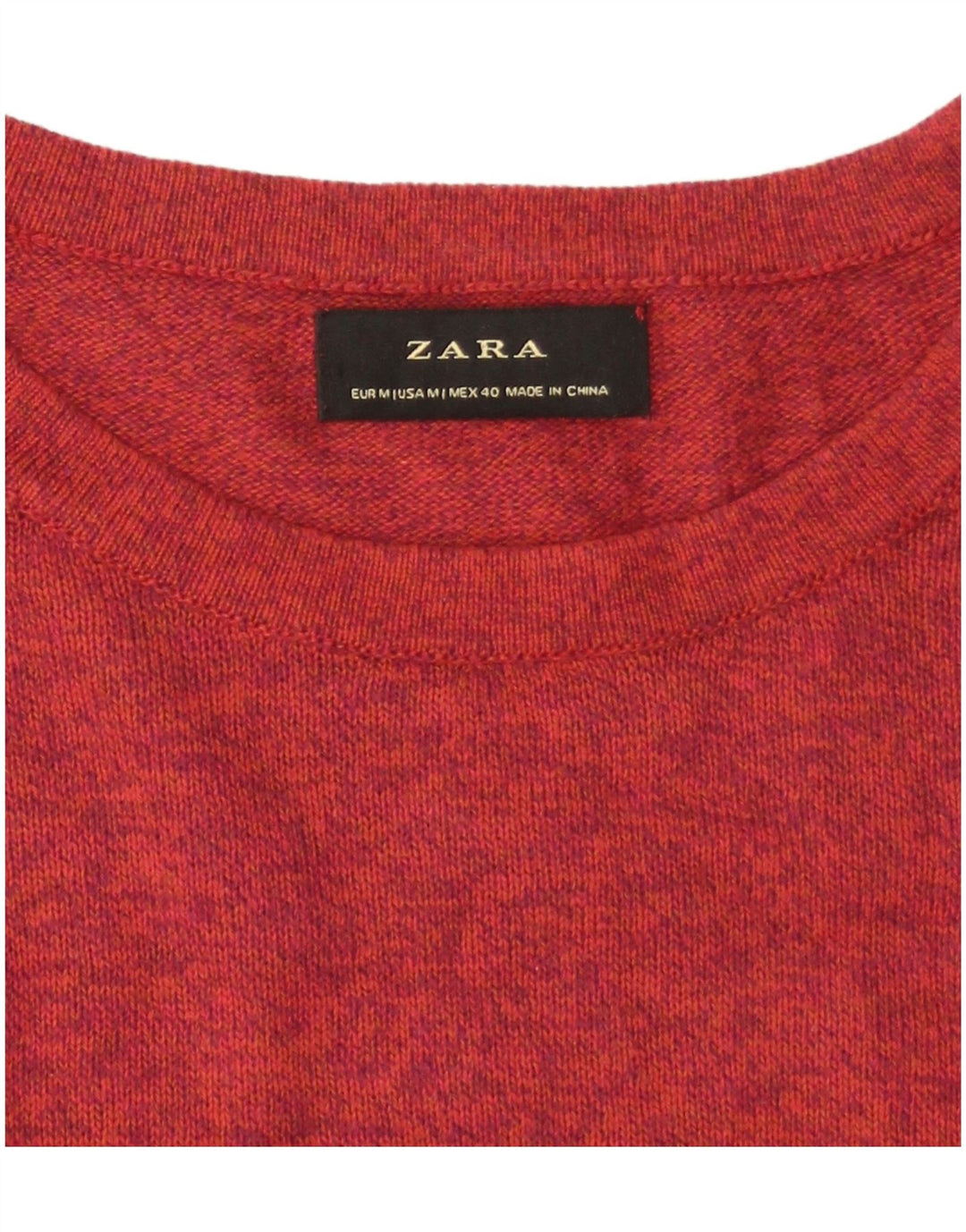 Maglione Zara da uomo con scollo a barca rosso medio screziato