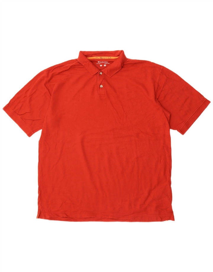 Polo Columbia da uomo grande in cotone rosso