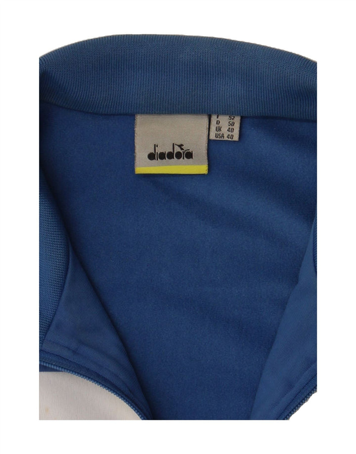 DIADORA Mens Tracksuit Top Jacket UK 40 Medium Blue Colourblock Polyester Vintage Diadora and Second-Hand Diadora from Messina Hembry 