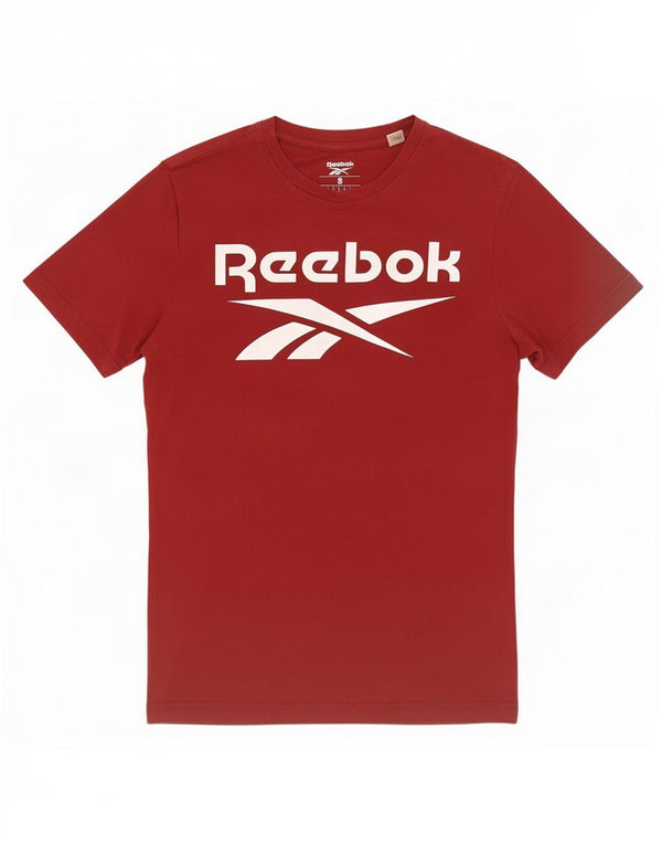 T-shirt grafica da uomo Reebok Top Small in cotone rosso