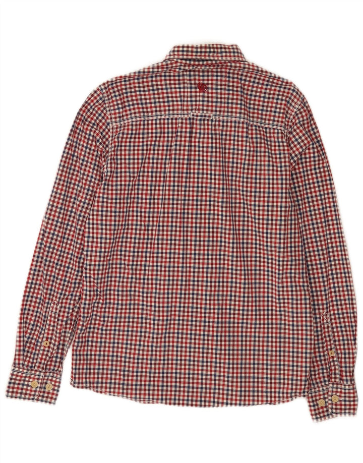 Camicia da uomo Fat Face piccola in cotone a quadretti rossi