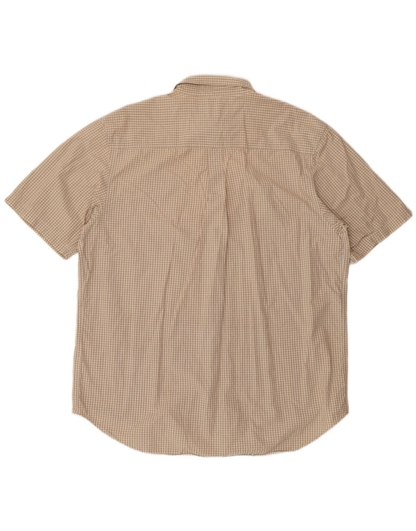 Camicia a maniche corte da uomo TIMBERLAND XL in cotone a quadri beige