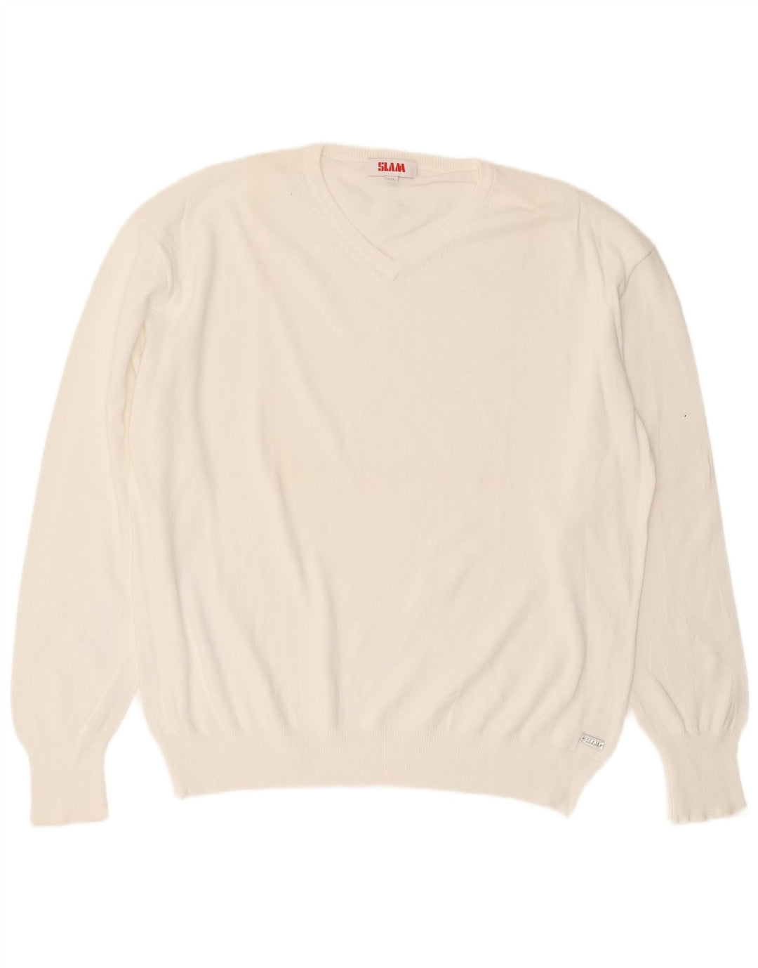 Maglione da uomo con scollo a V Slam 3XL cotone bianco