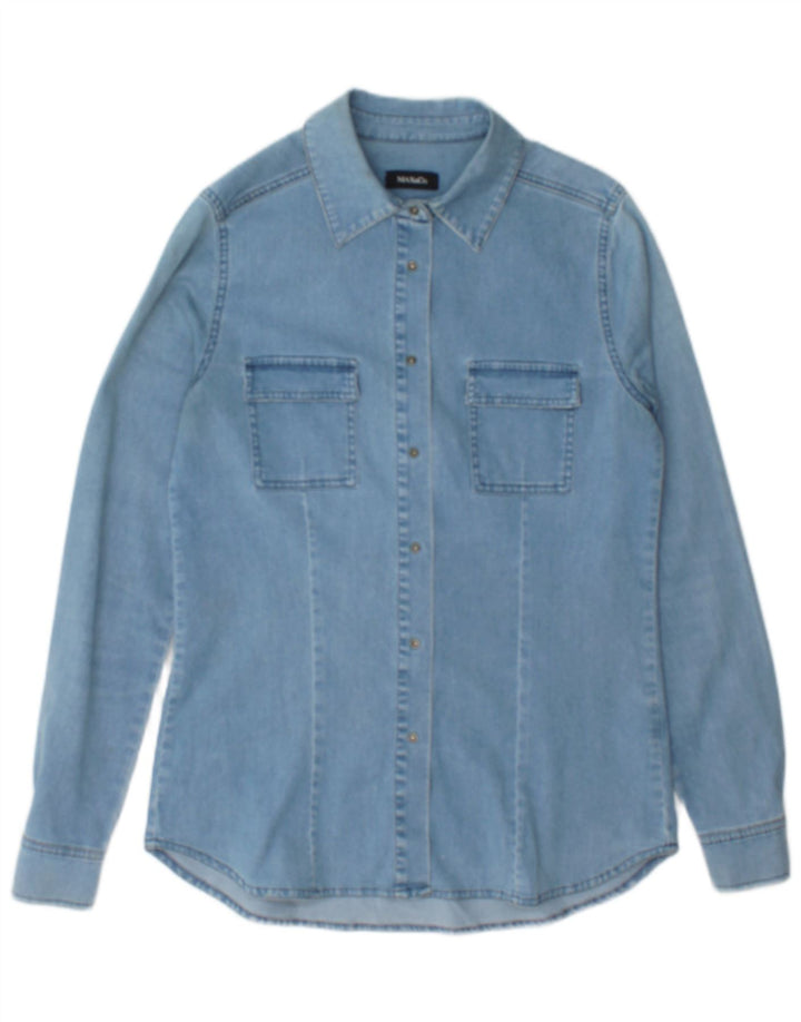 Camicia in denim da donna Max Mara UK 12 Cotone blu medio