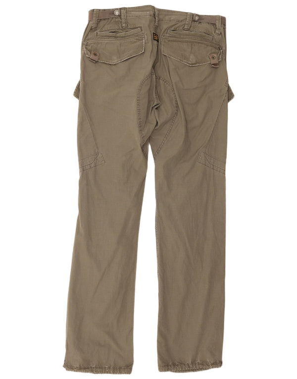 G-Star Mens Straight Cargo Trousers W38 L34 Khaki Cotton