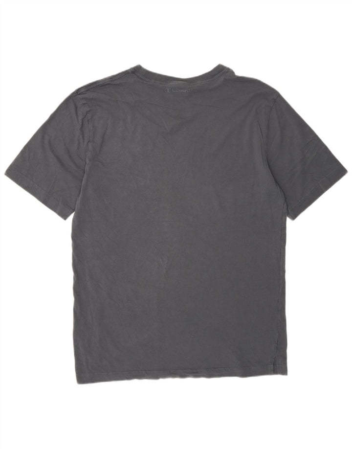 T-shirt regolare da uomo Champion Top grande in cotone grigio